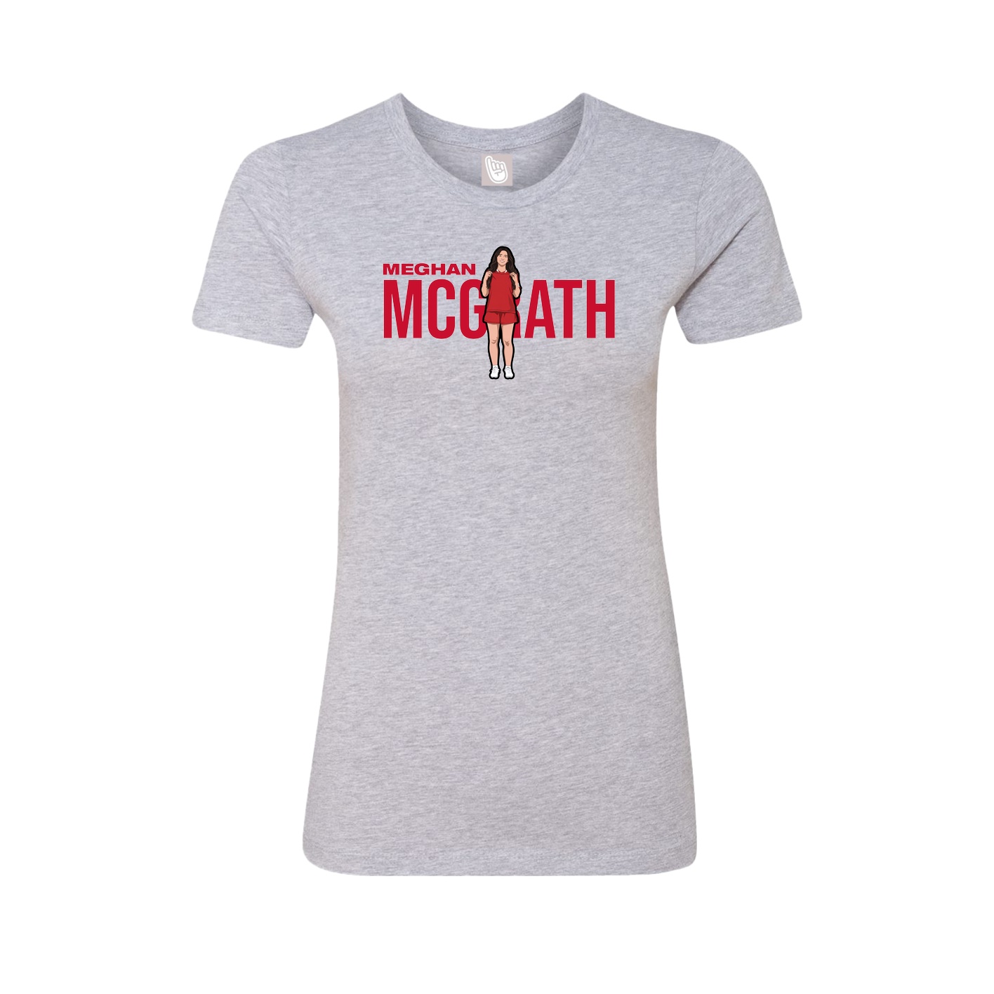 Fitted Women's Tee — Player Name in Grey