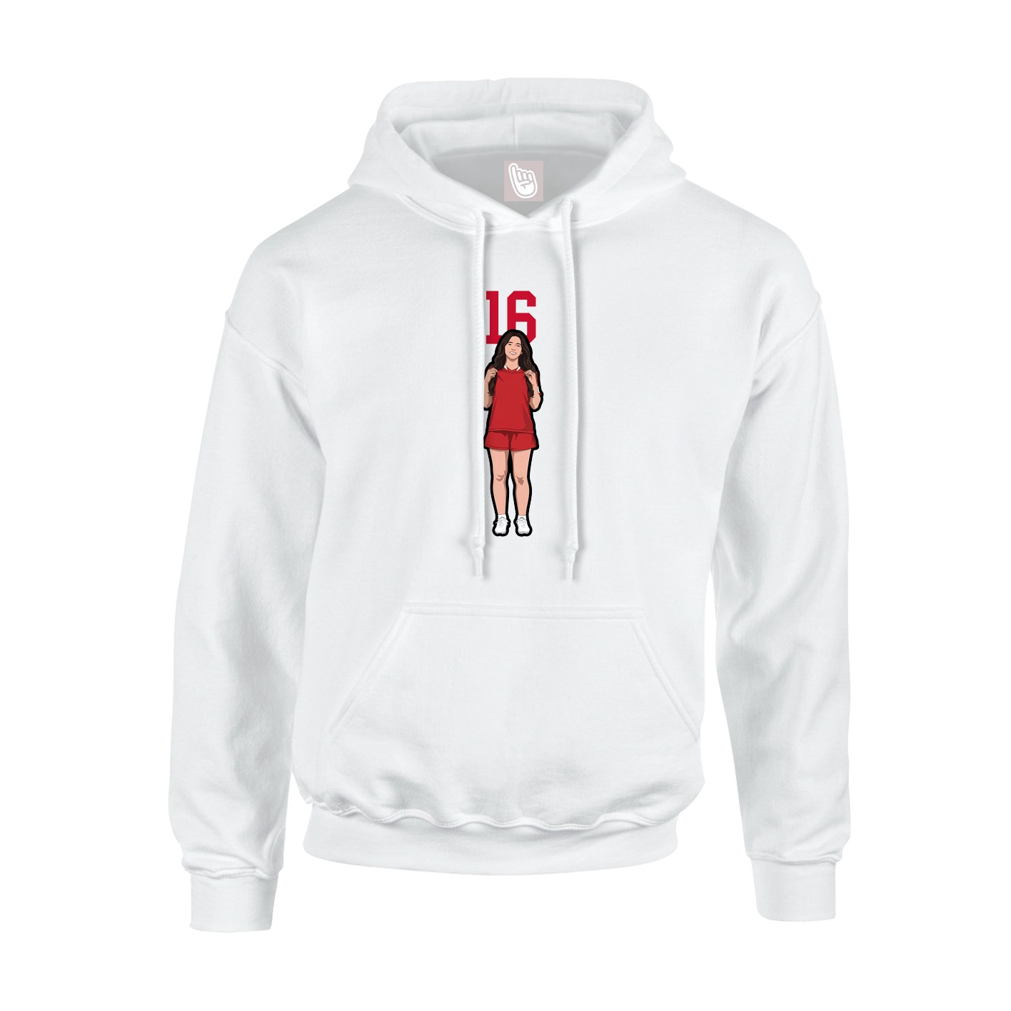 Hoodie — Number Top in White