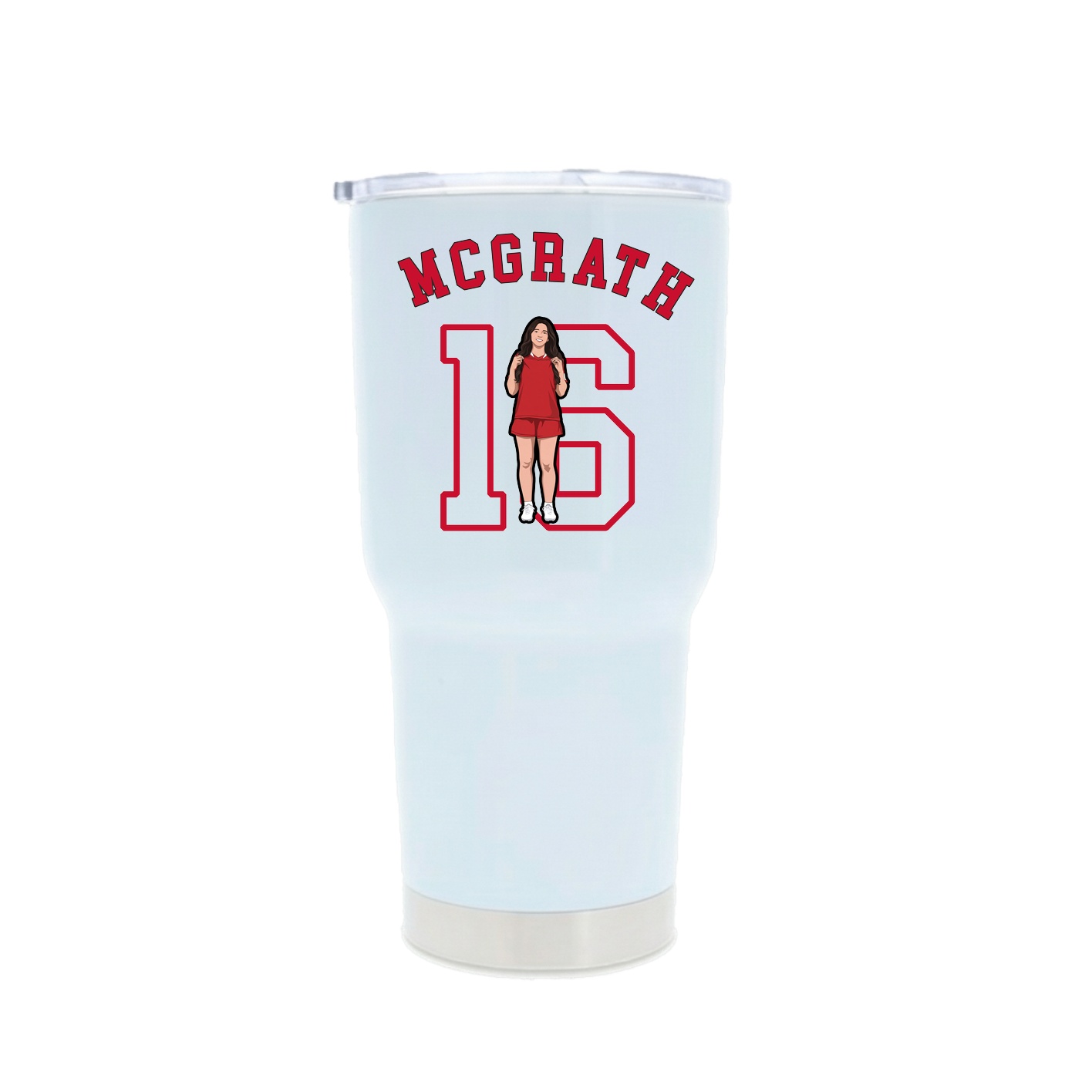 30oz Stainless Steel Tumbler — Shirsey Arch in White