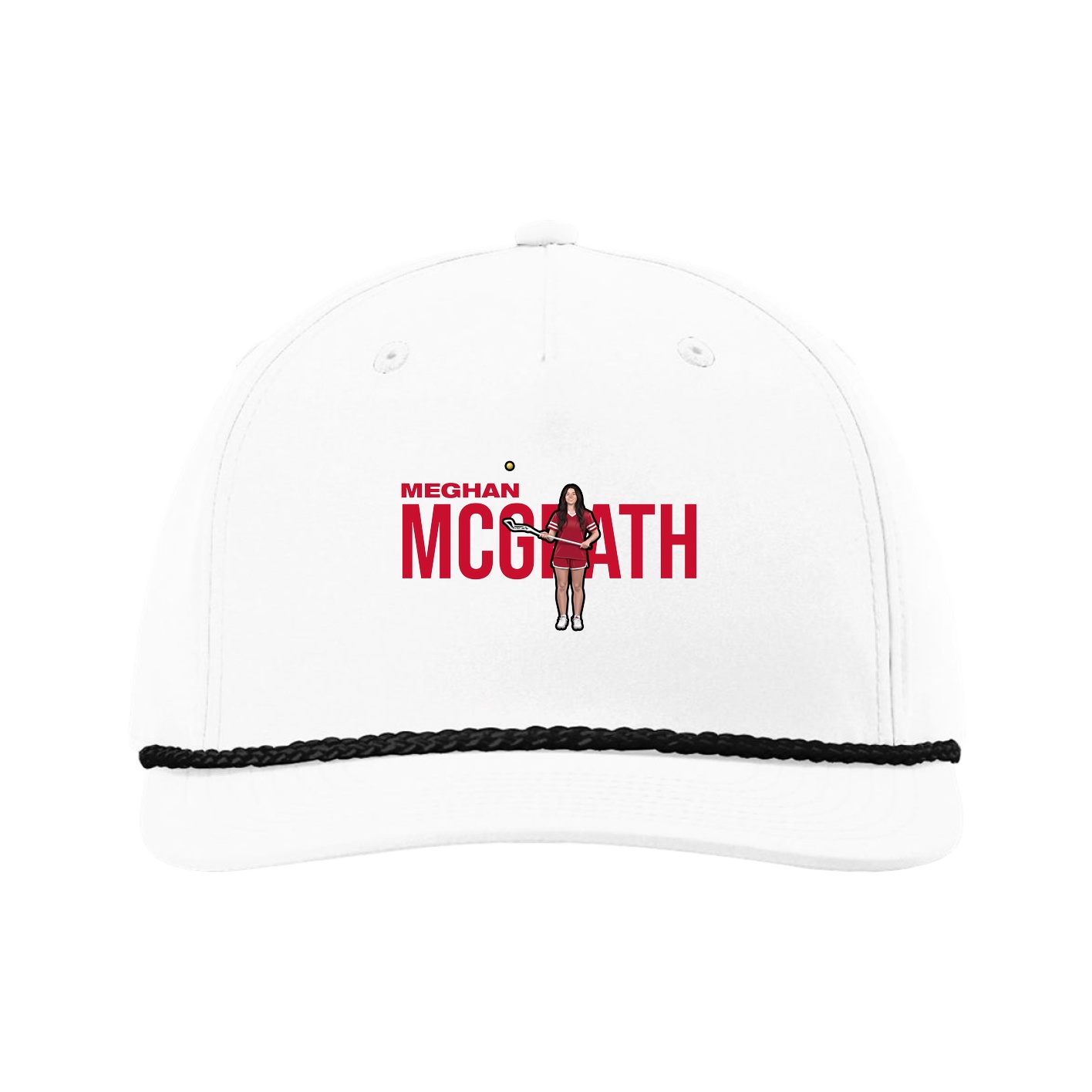 Five-Panel Classic Rope Cap — Player Name in White