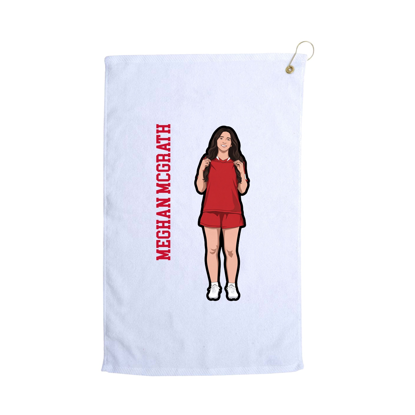 Golf Towel — Name Vertical in White