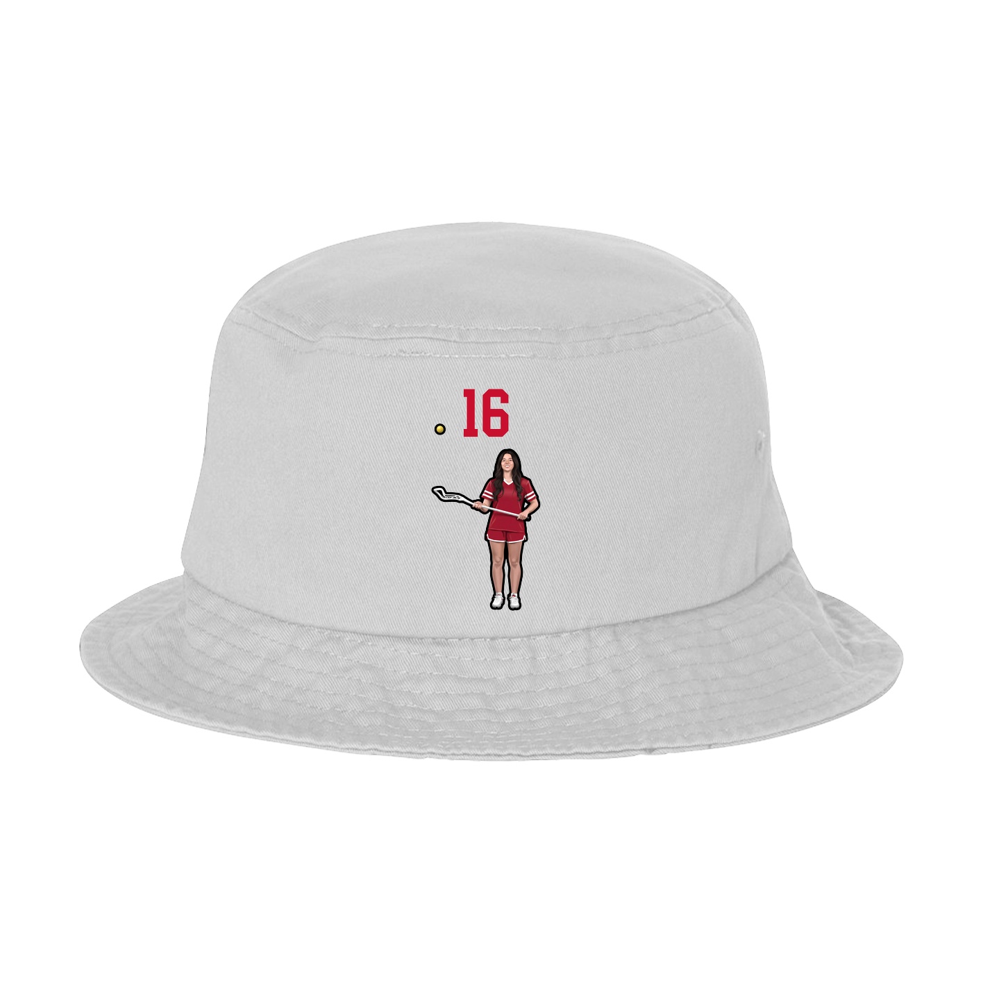 Bucket Cap — Number Top in White