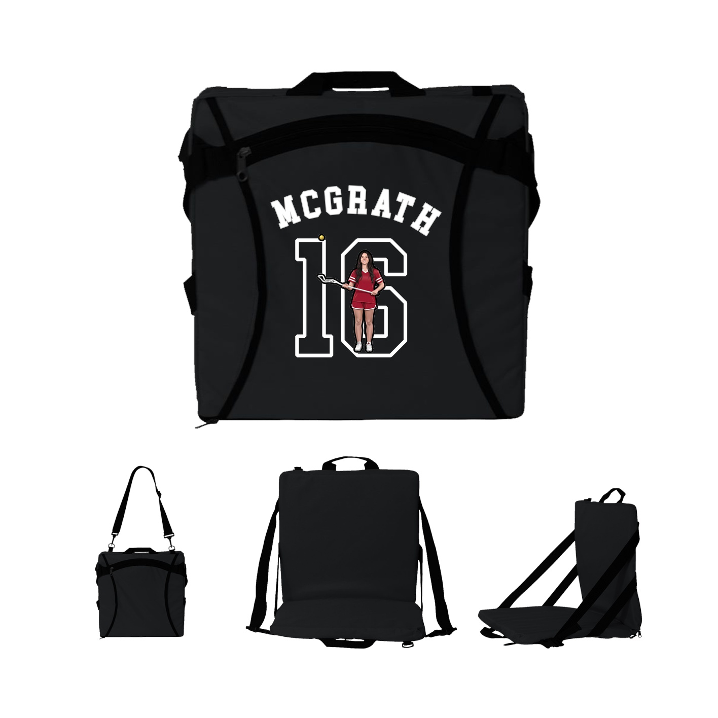 Folding Stadium Seat — Shirsey Arch in Black