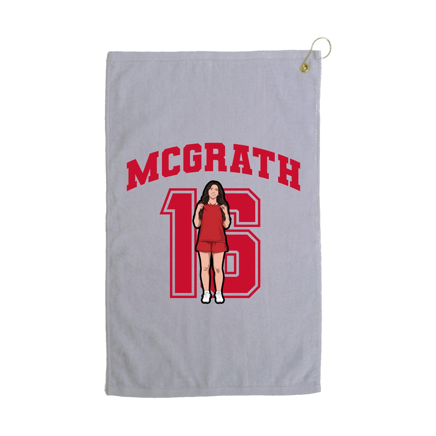 Golf Towel — Number in Grey