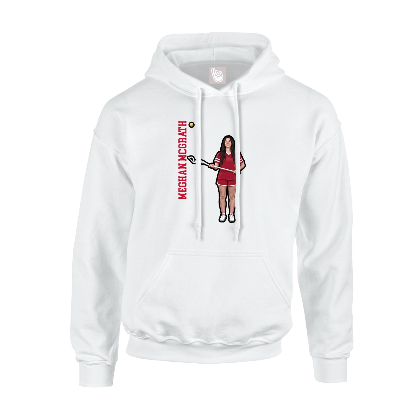Hoodie — Name Vertical in White