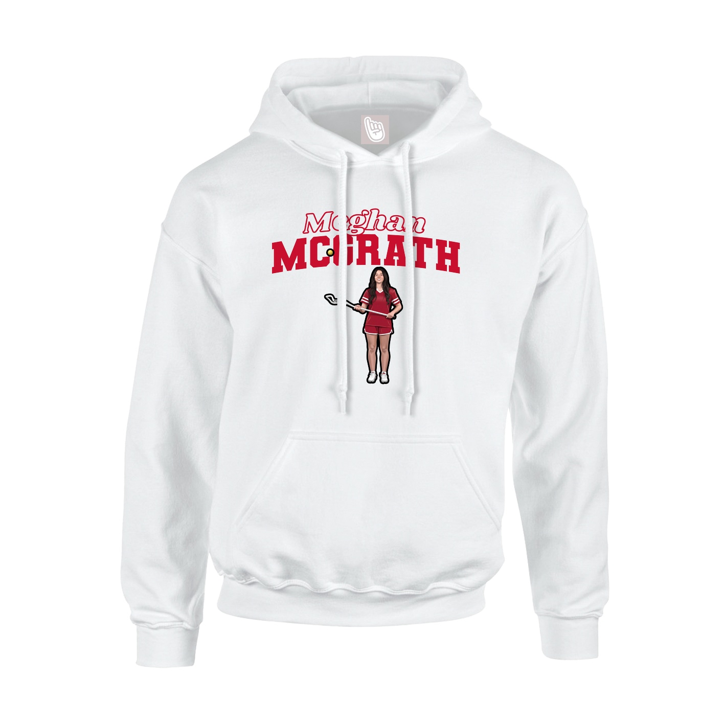 Youth Hoodie — Name Arch in White
