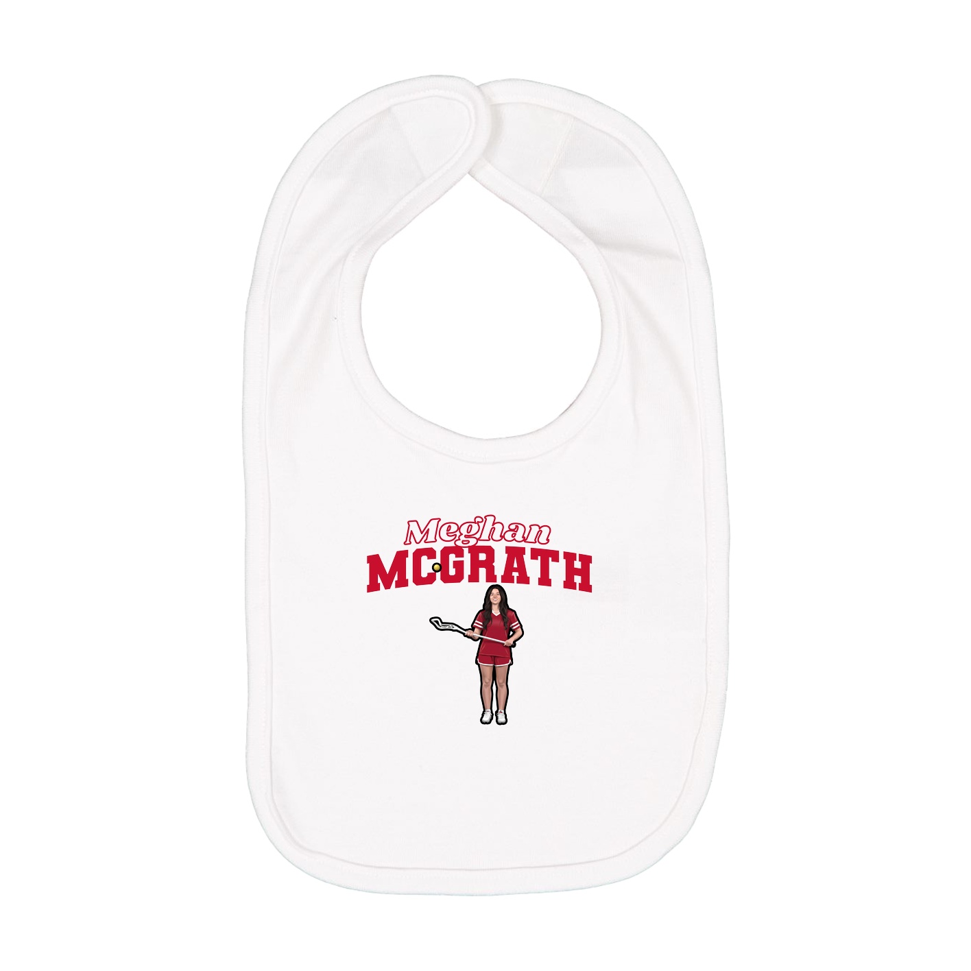 Infant Bib — Name Arch in White