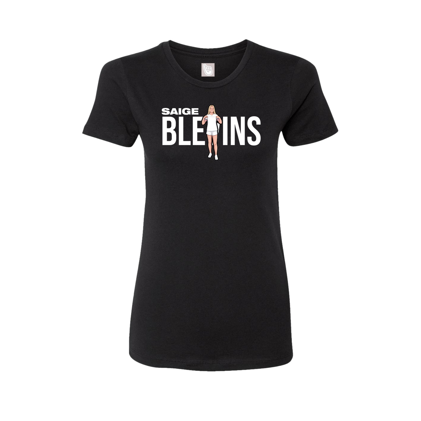 Fitted Women's Tee — Player Name in Black