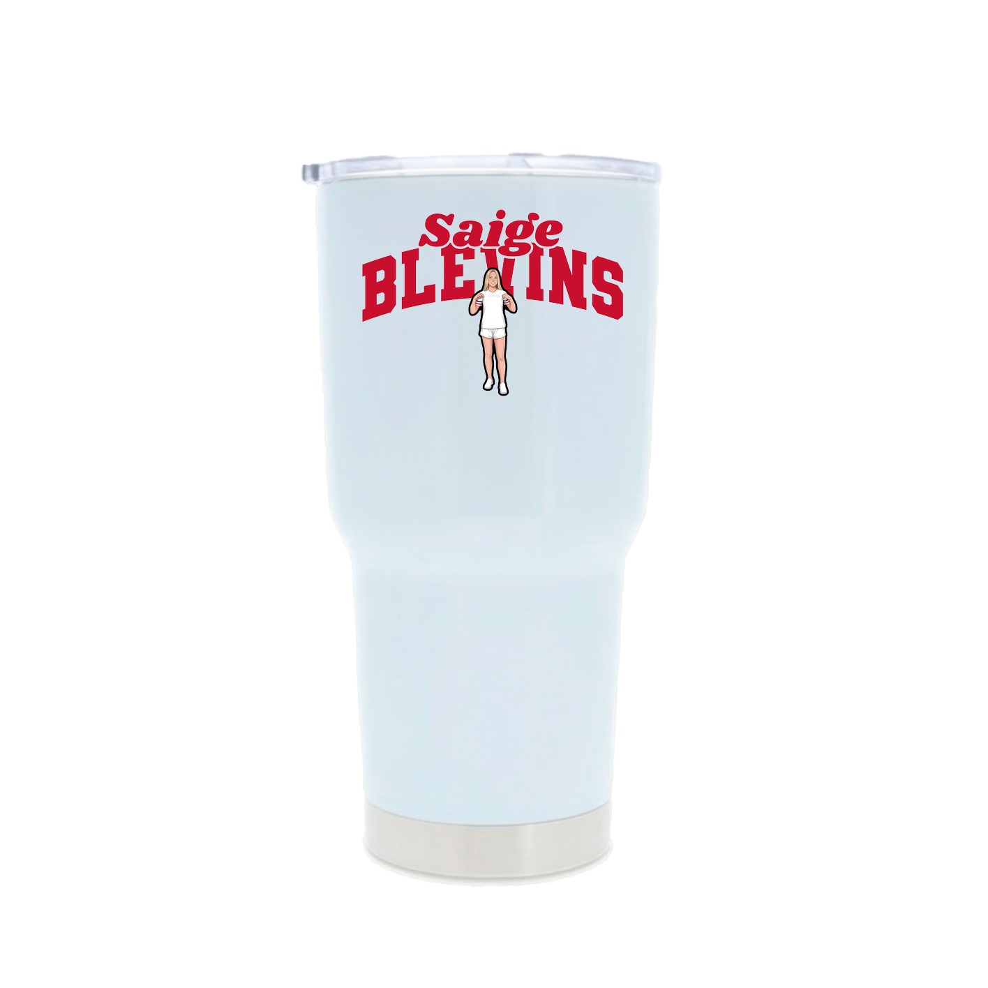 30oz Stainless Steel Tumbler — Signature Arch in White