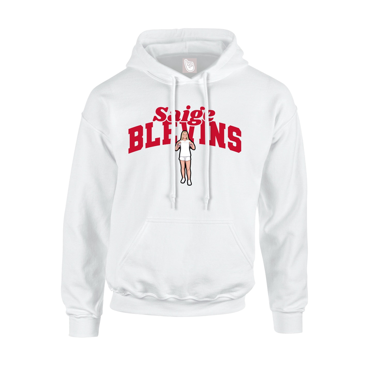 Youth Hoodie — Signature Arch in White