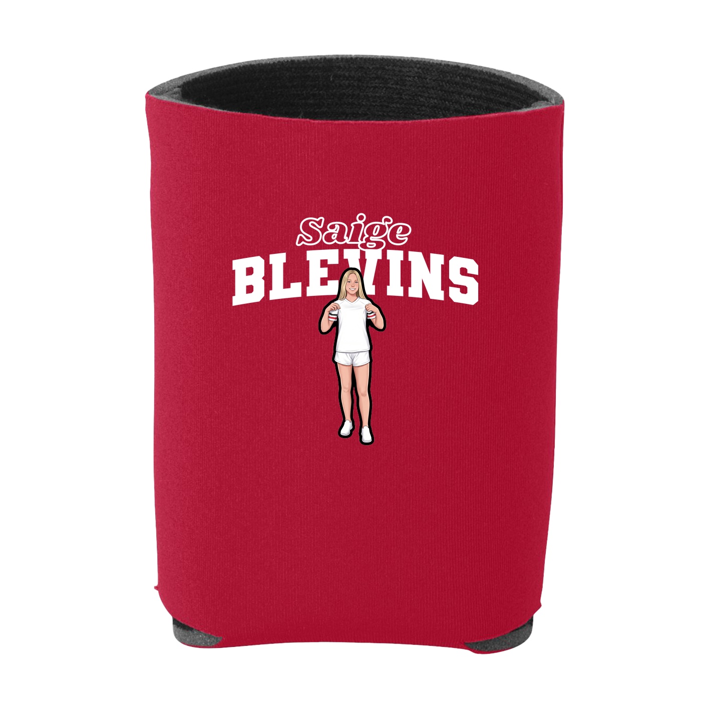 Can Holder — Name Arch in Red