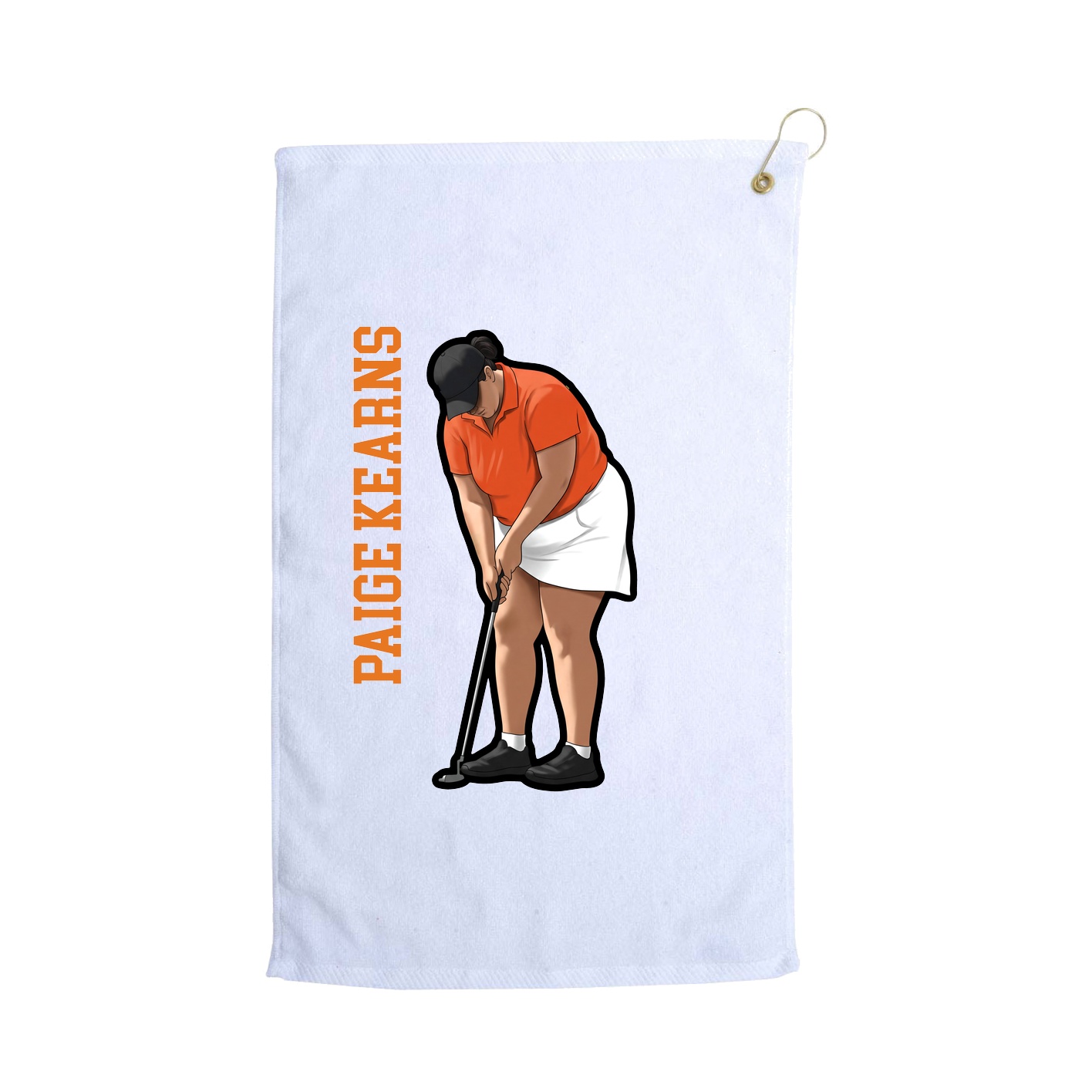 Golf Towel — Name Vertical in White