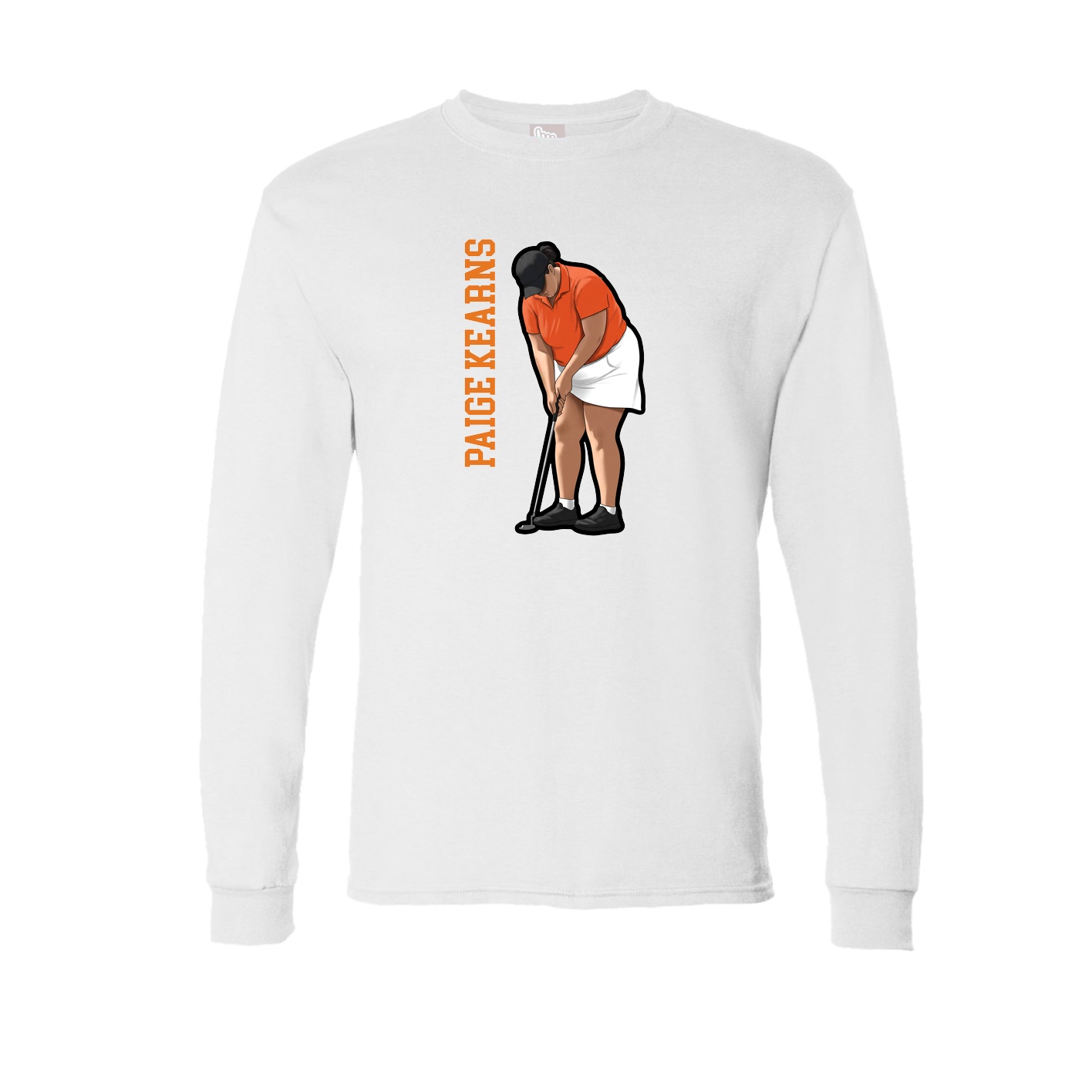Long Sleeve Tee — Name Vertical in White