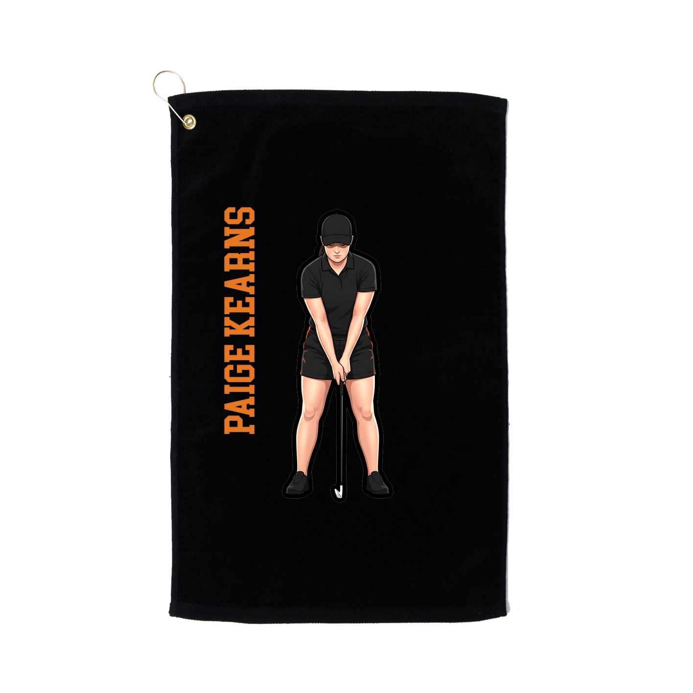 Golf Towel — Name Vertical in Black