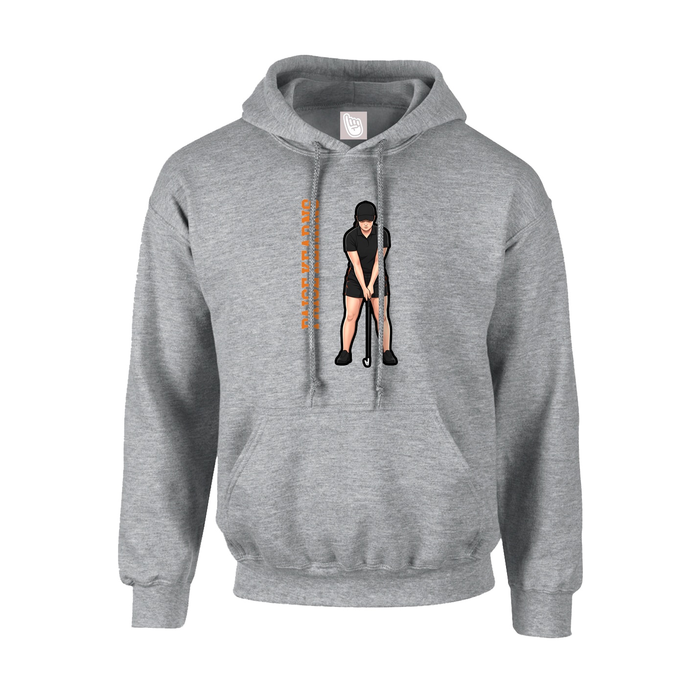 Youth Hoodie — Name Vertical in Grey