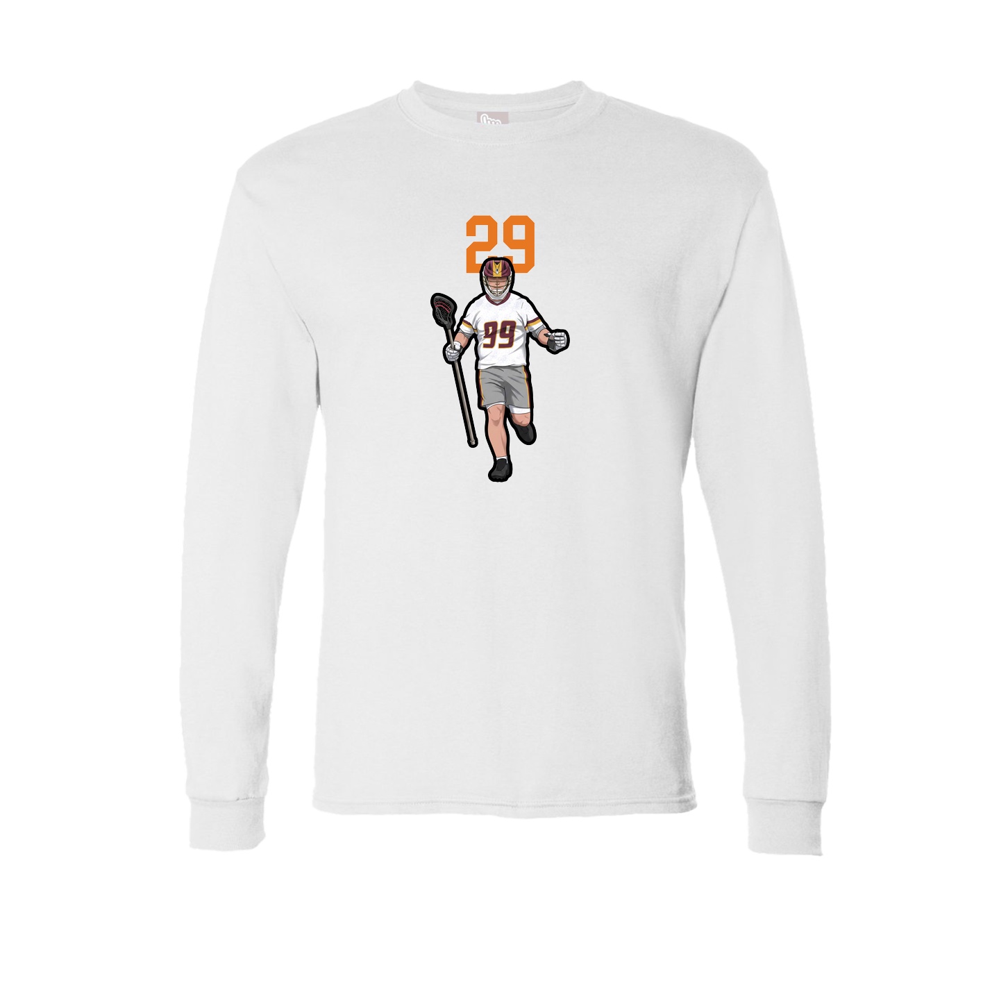 Long Sleeve Tee — Number Top in White