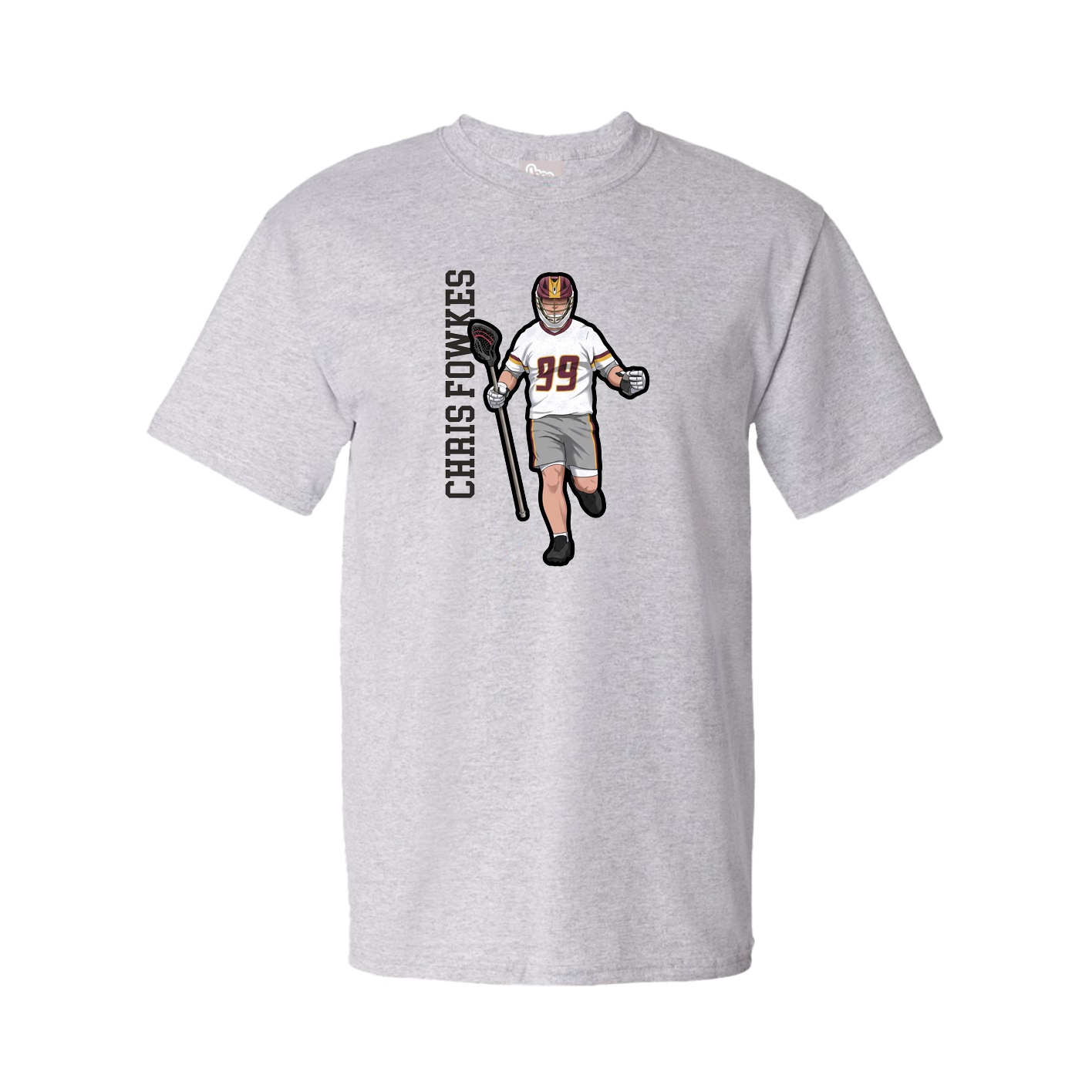 Youth Tee — Name Vertical in Grey