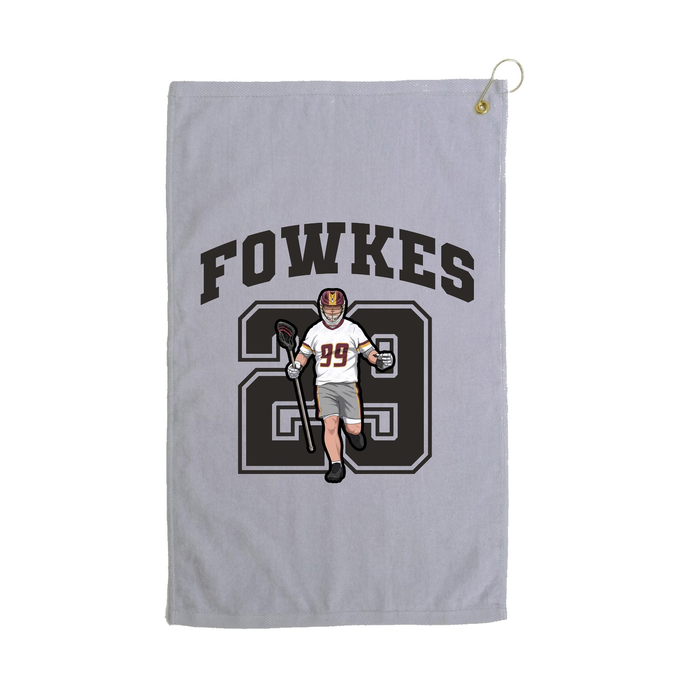 Golf Towel — Number in Grey