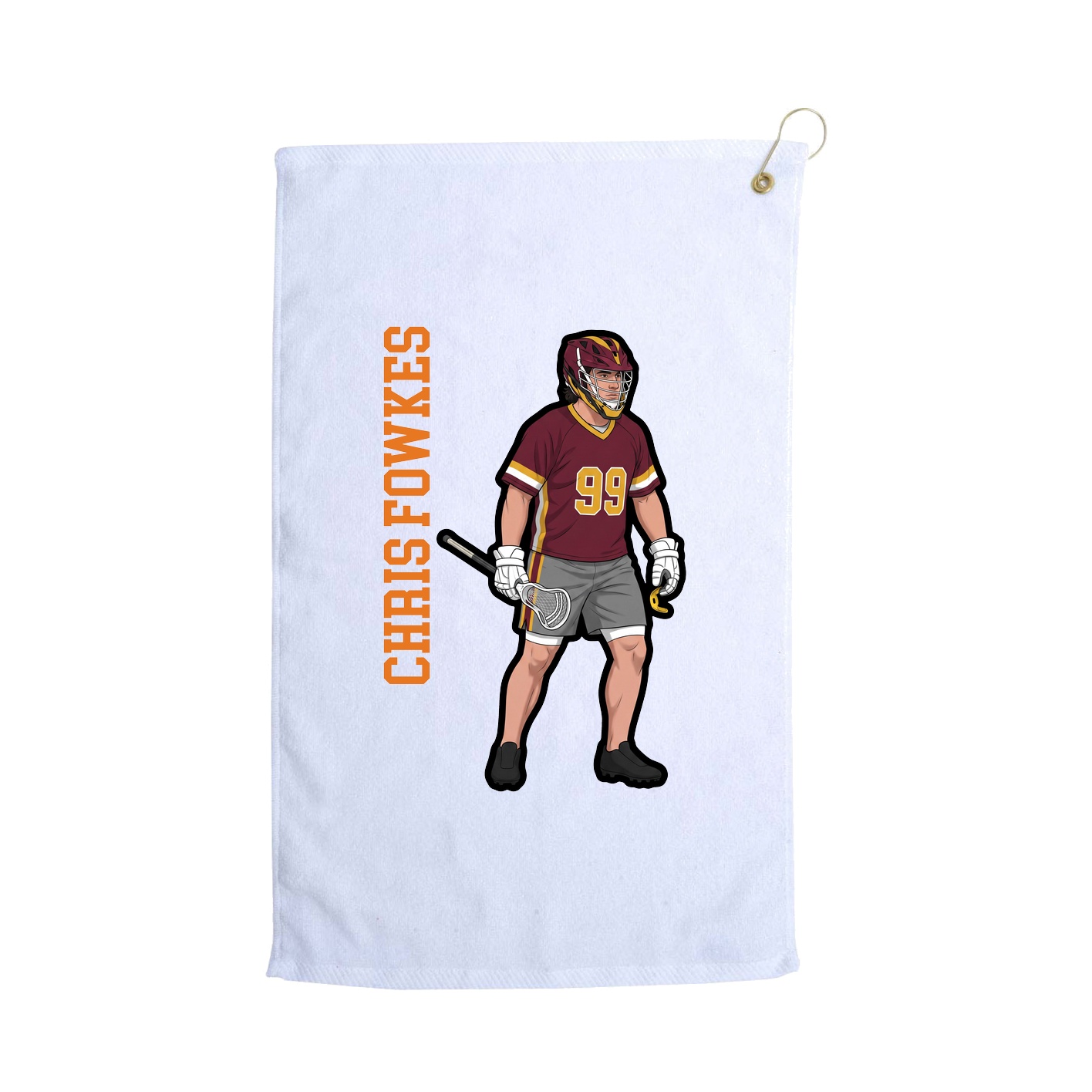 Golf Towel — Name Vertical in White