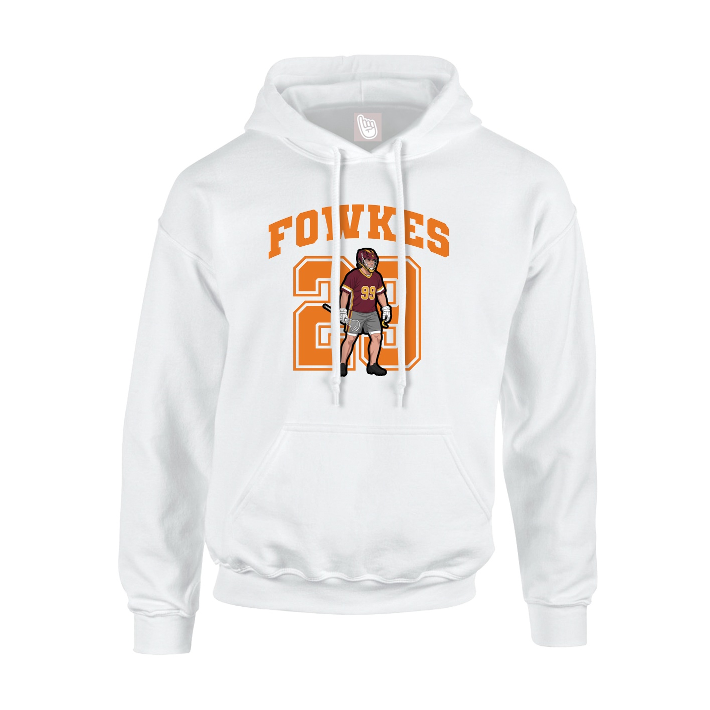 Youth Hoodie — Number in White