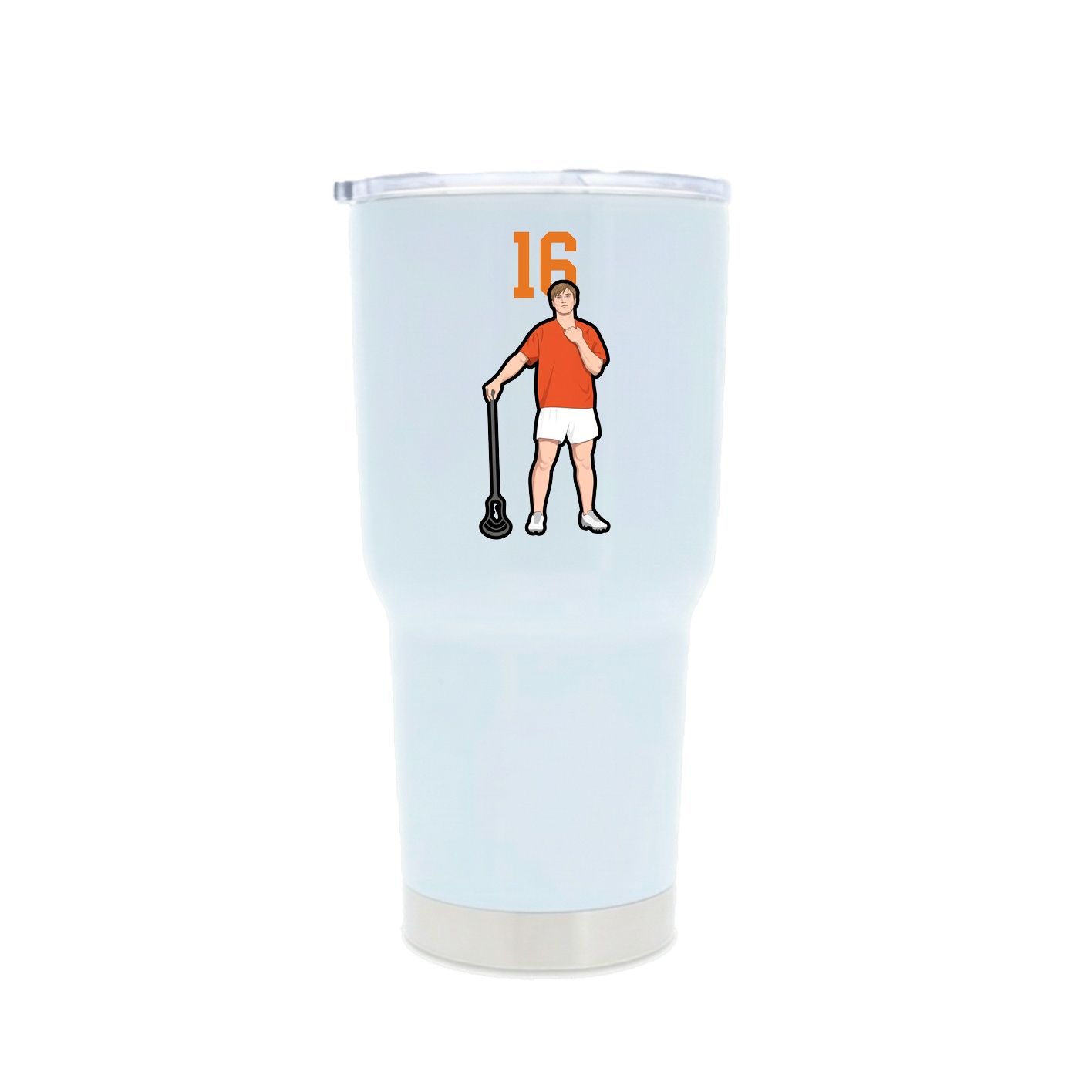 30oz Stainless Steel Tumbler — Number Top in White