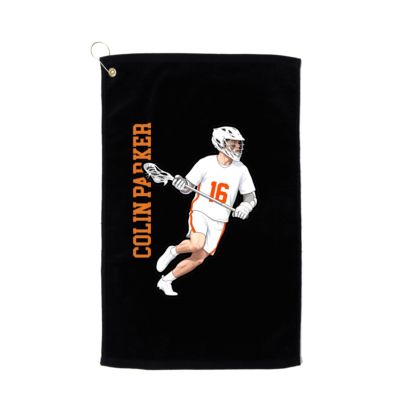 Golf Towel — Name Vertical in Black