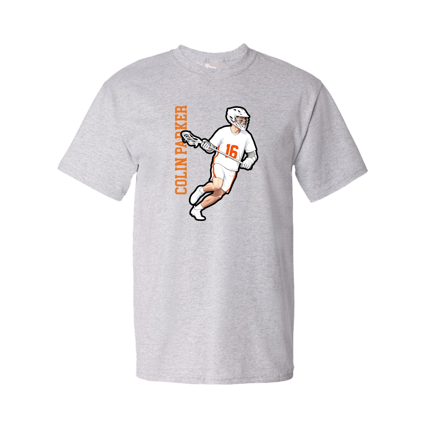 Youth Tee — Name Vertical in Grey