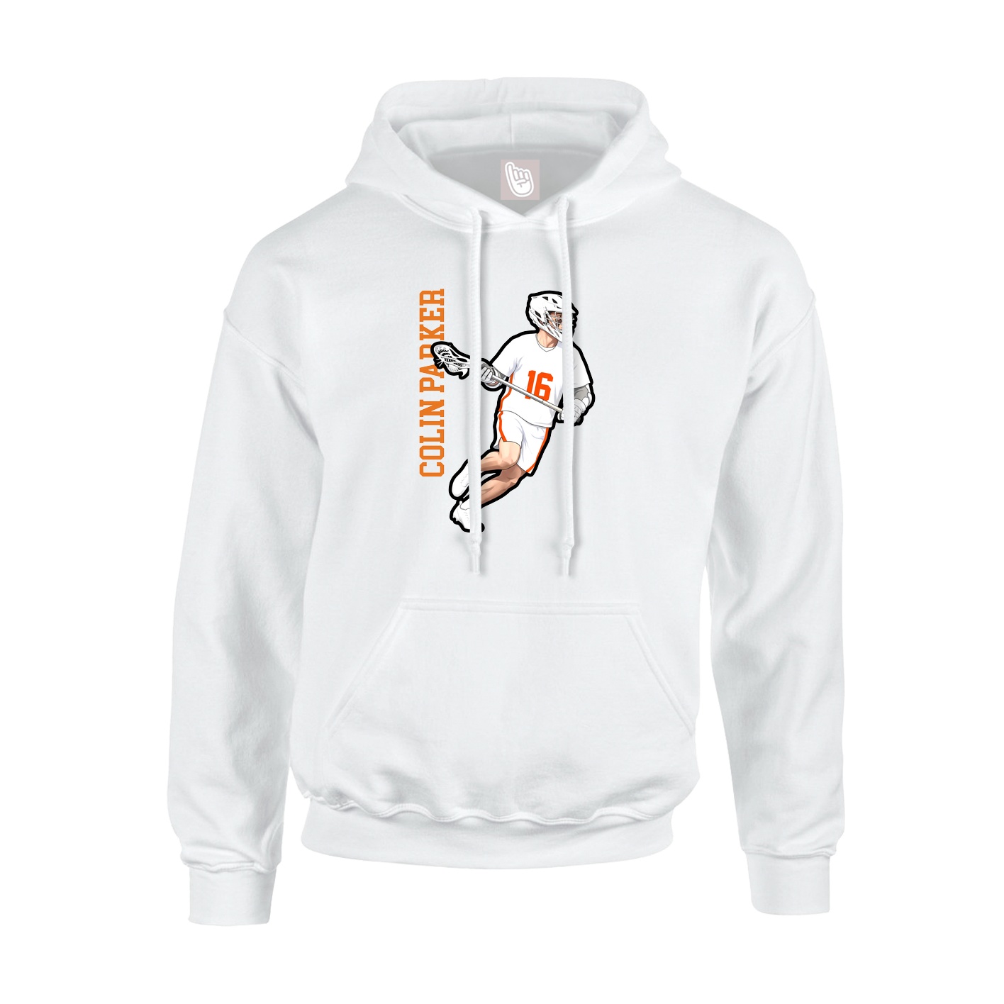 Youth Hoodie — Name Vertical in White