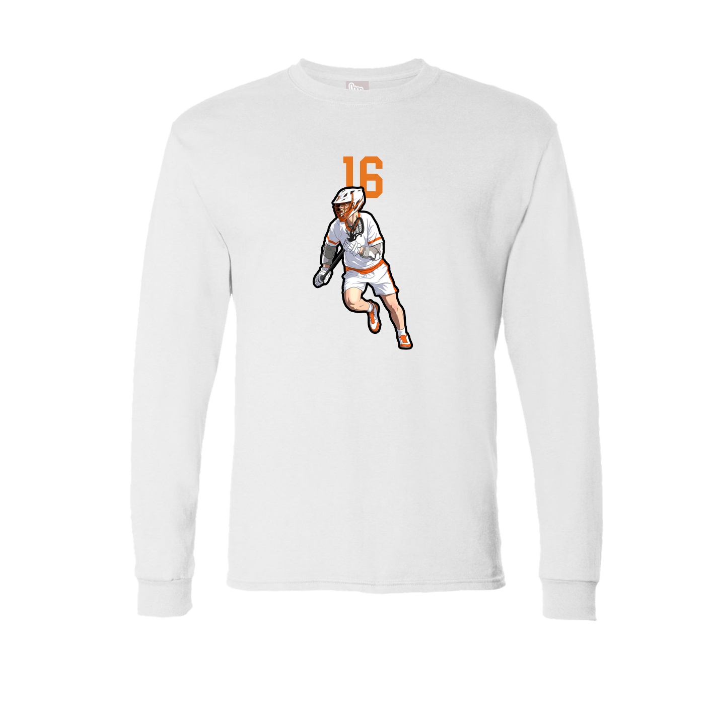 Long Sleeve Tee — Number Top in White