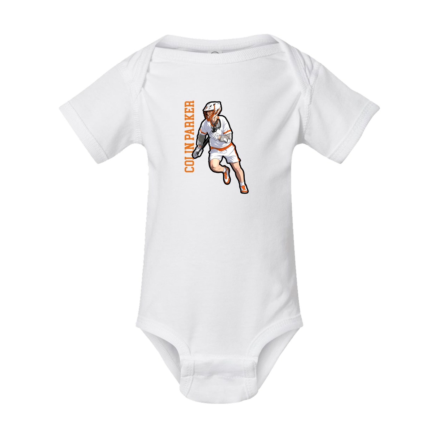 Baby Onesie — Name Vertical in White
