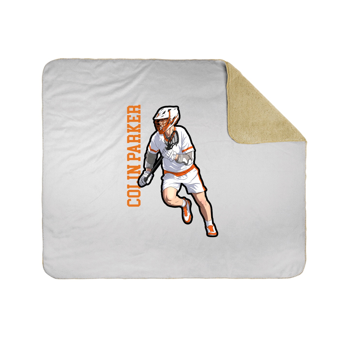 Throw Blanket — Name Vertical in White