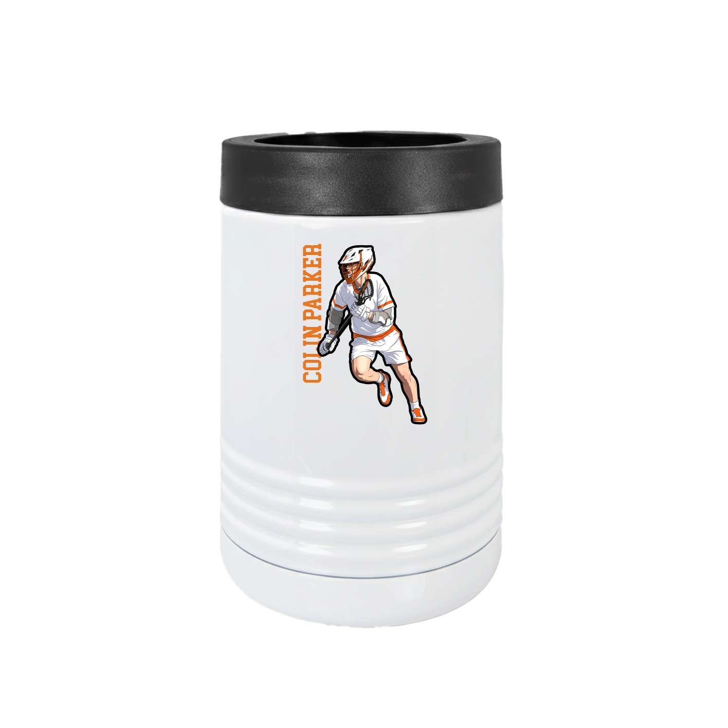 Beverage Holder — Name Vertical in White