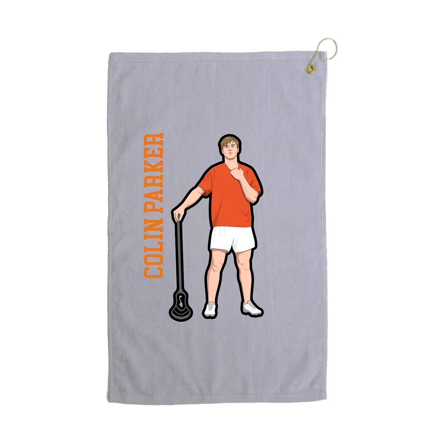 Golf Towel — Name Vertical in Grey