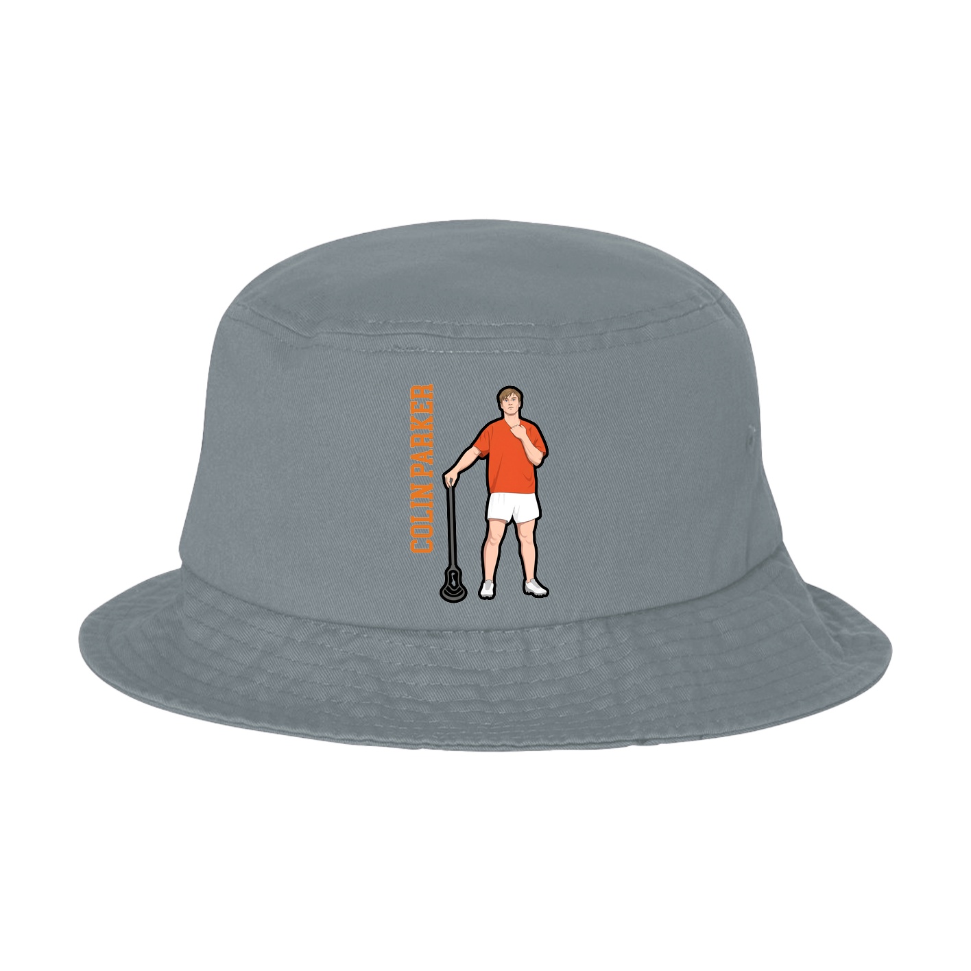 Bucket Cap — Name Vertical in Grey