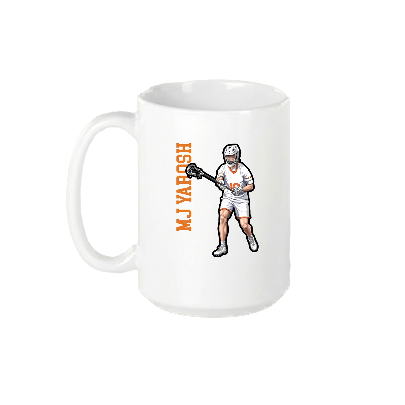 15oz Coffee Mug — Name Vertical in White