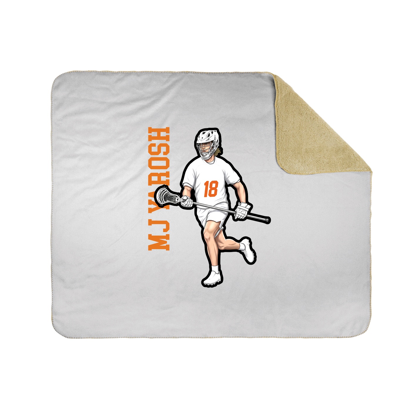 Throw Blanket — Name Vertical in White
