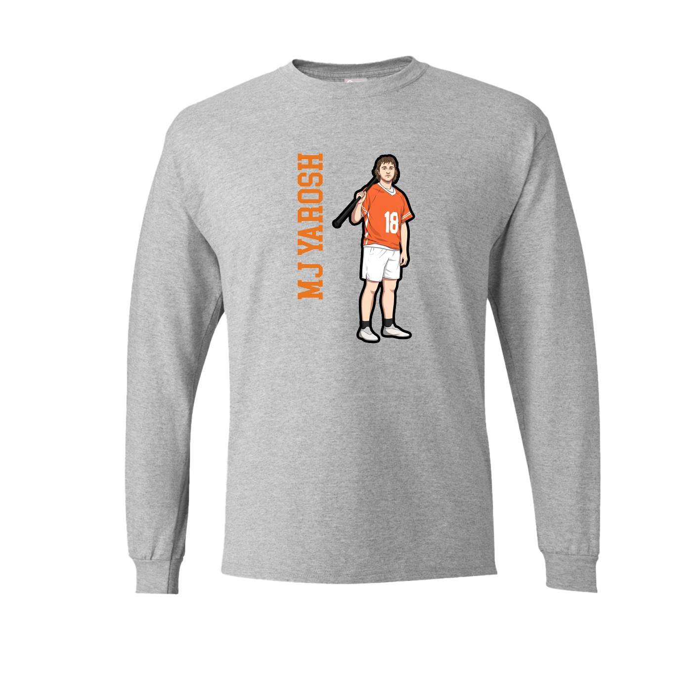 Long Sleeve Tee — Name Vertical in Grey