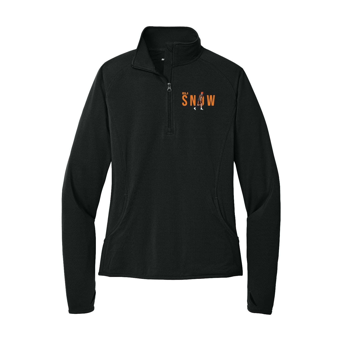 Women's Q-Zip Pullover — Player Name in Black