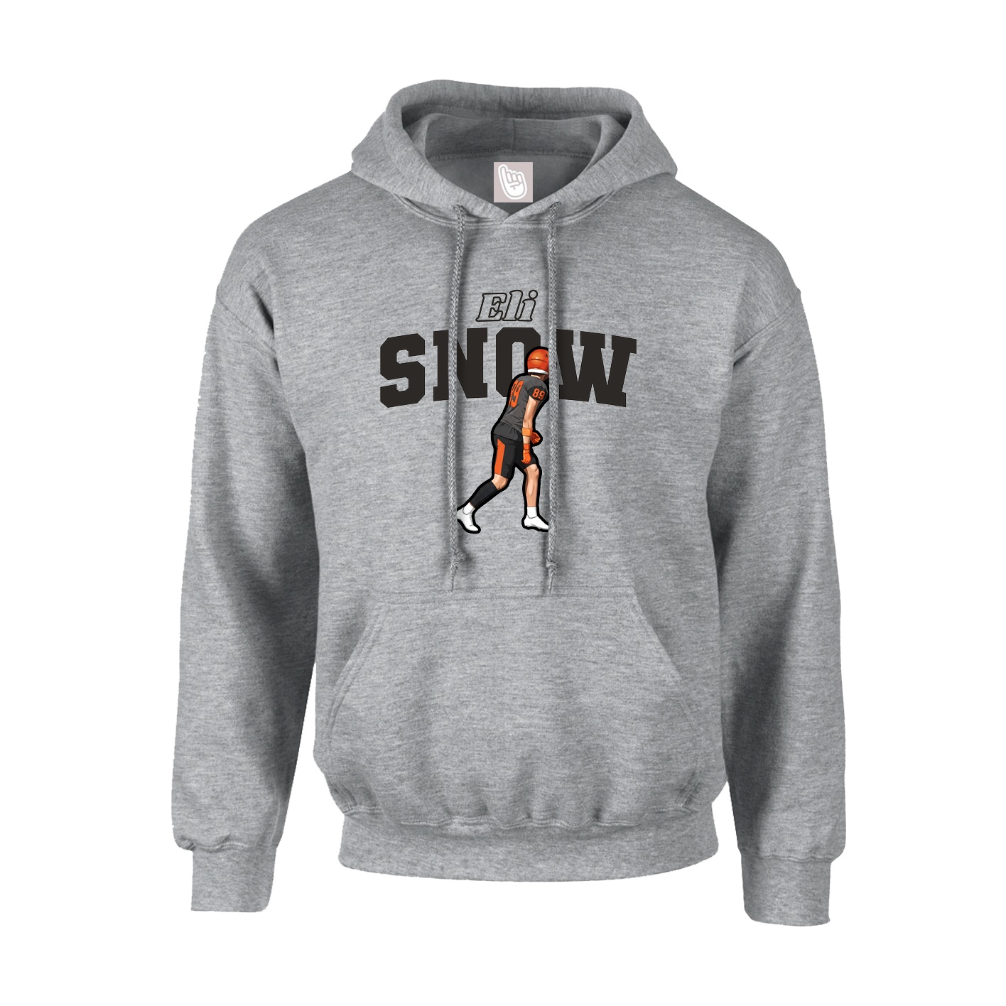 Youth Hoodie — Name Arch in Grey