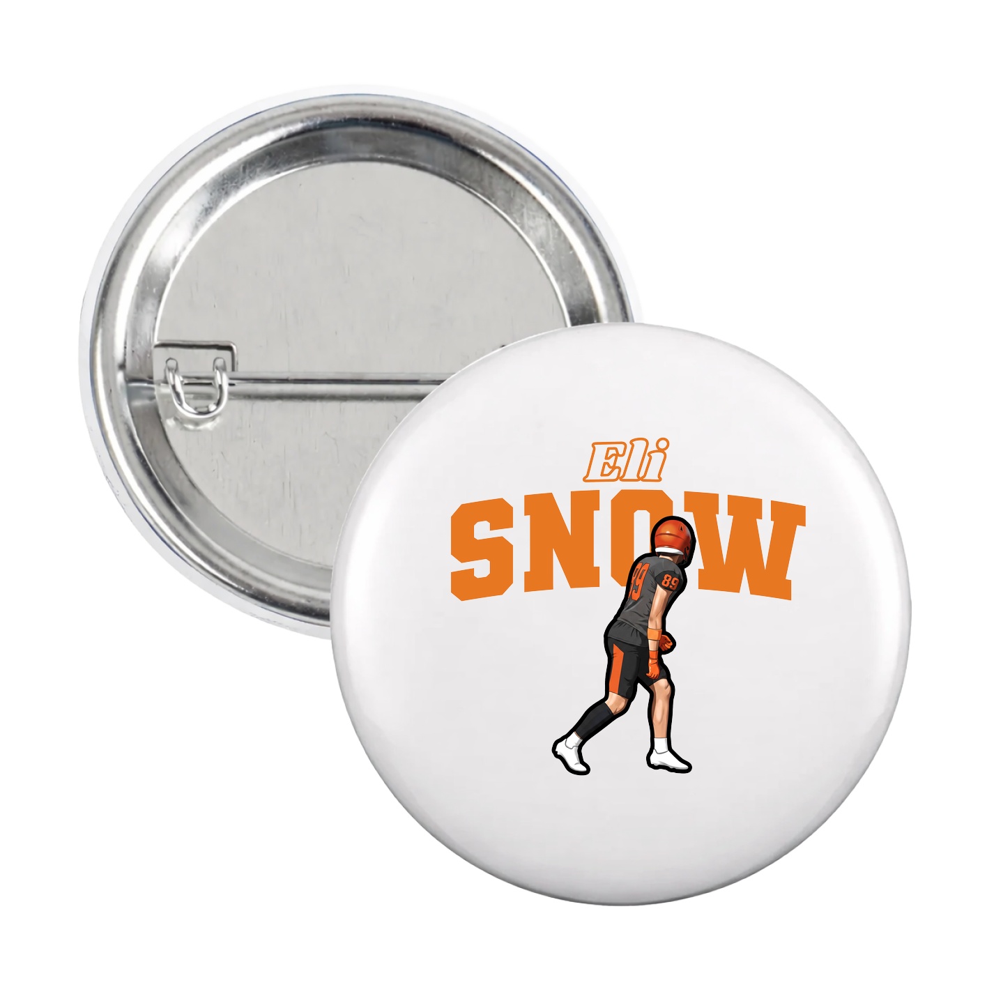 Game Day Button — Name Arch in White
