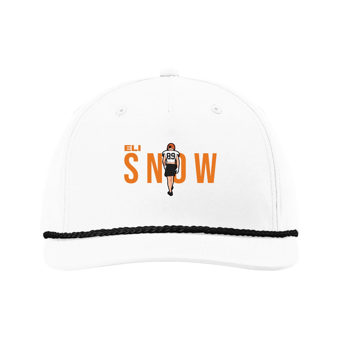 Five-Panel Classic Rope Cap — Player Name in White