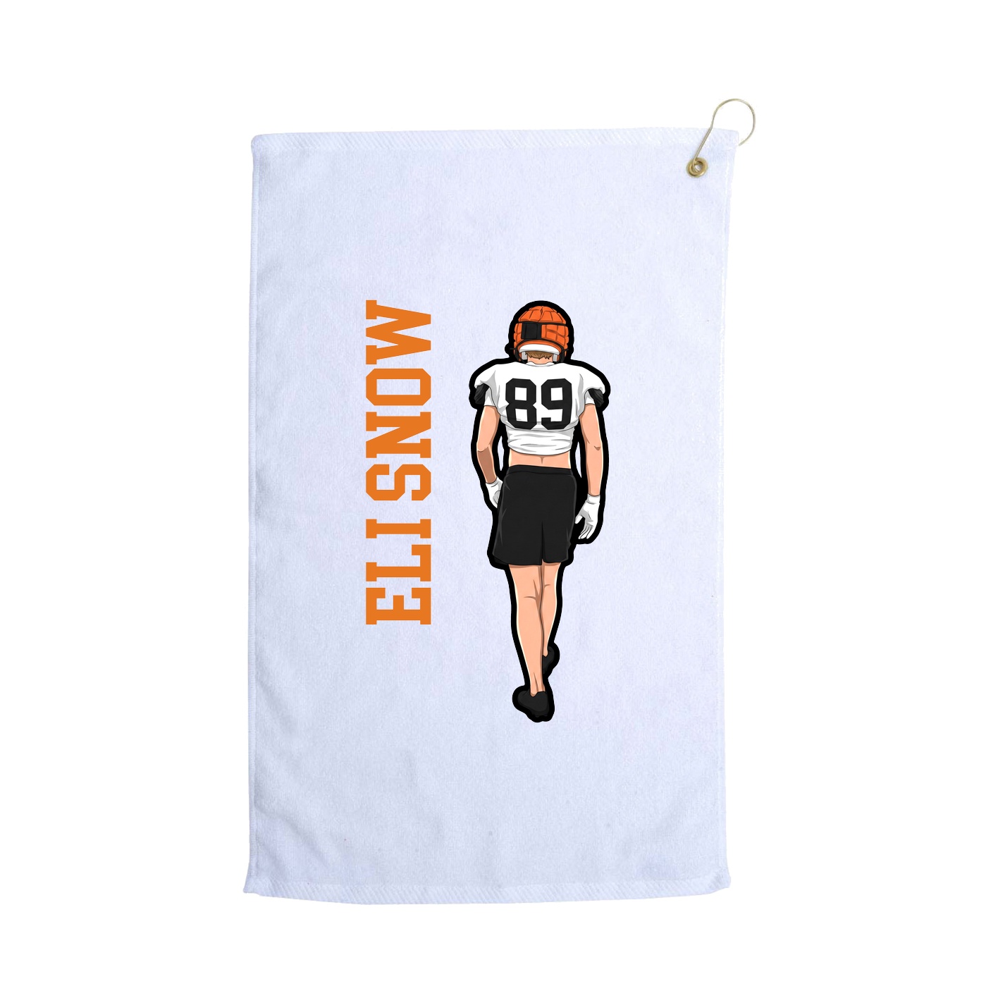 Golf Towel — Name Vertical in White