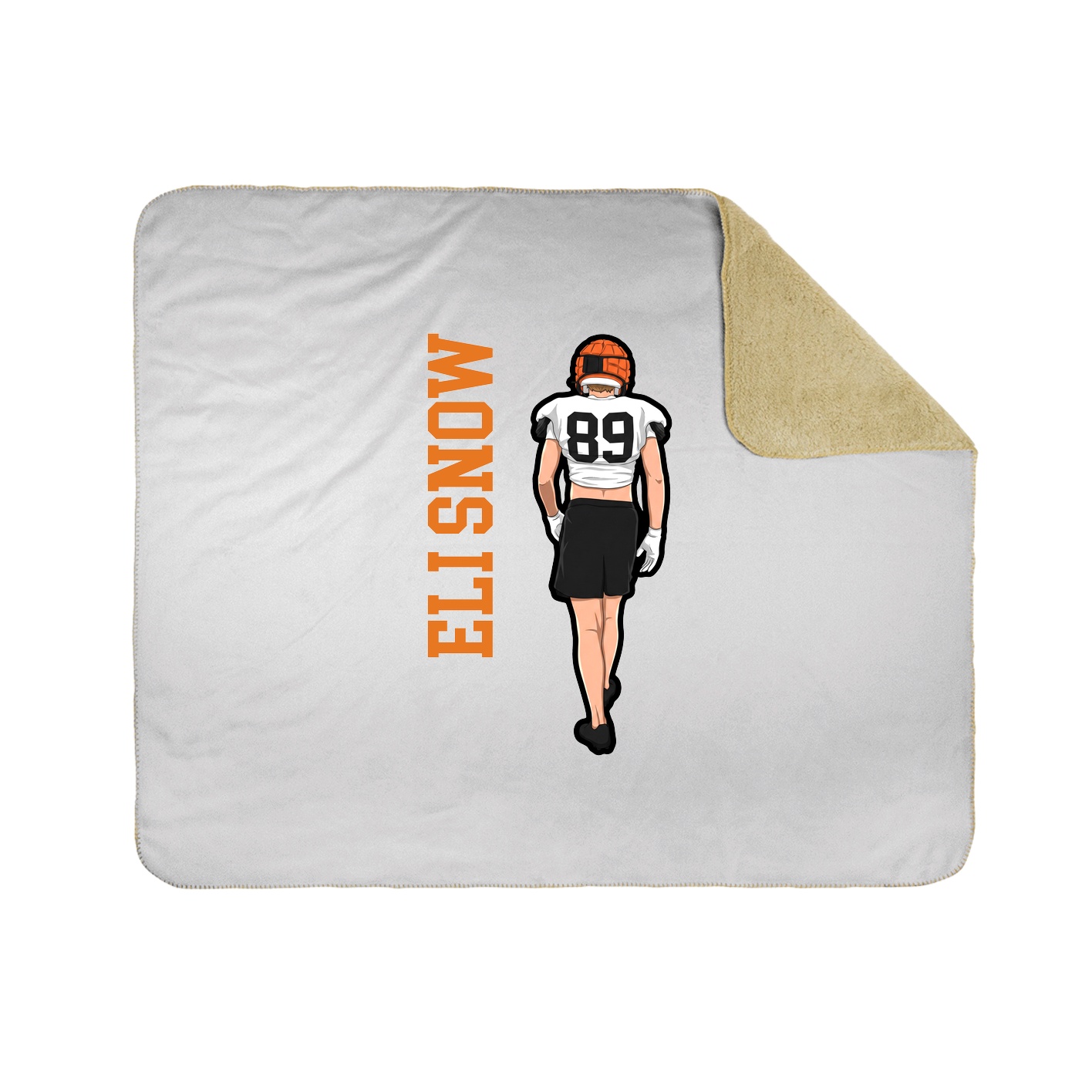 Throw Blanket — Name Vertical in White