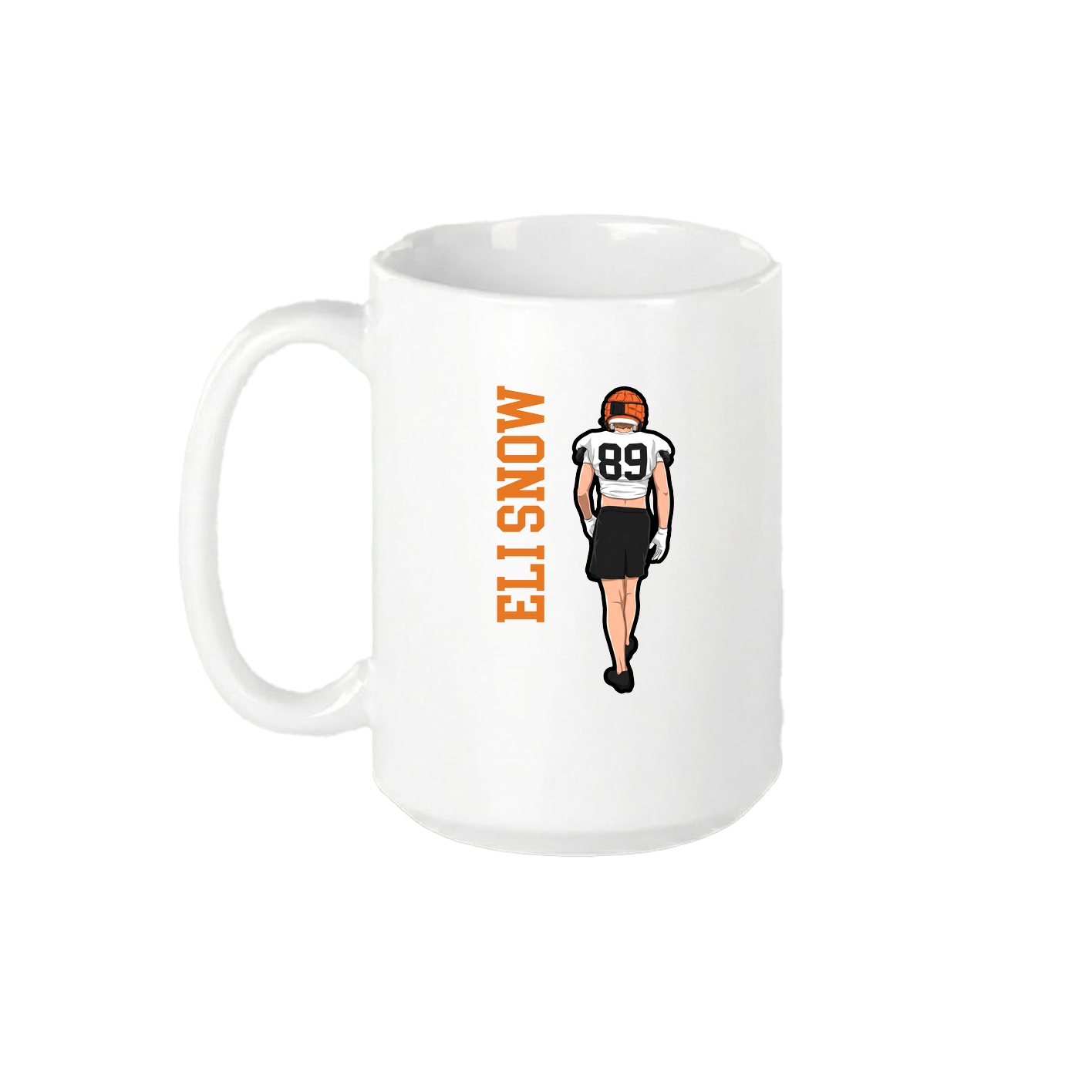 15oz Coffee Mug — Name Vertical in White