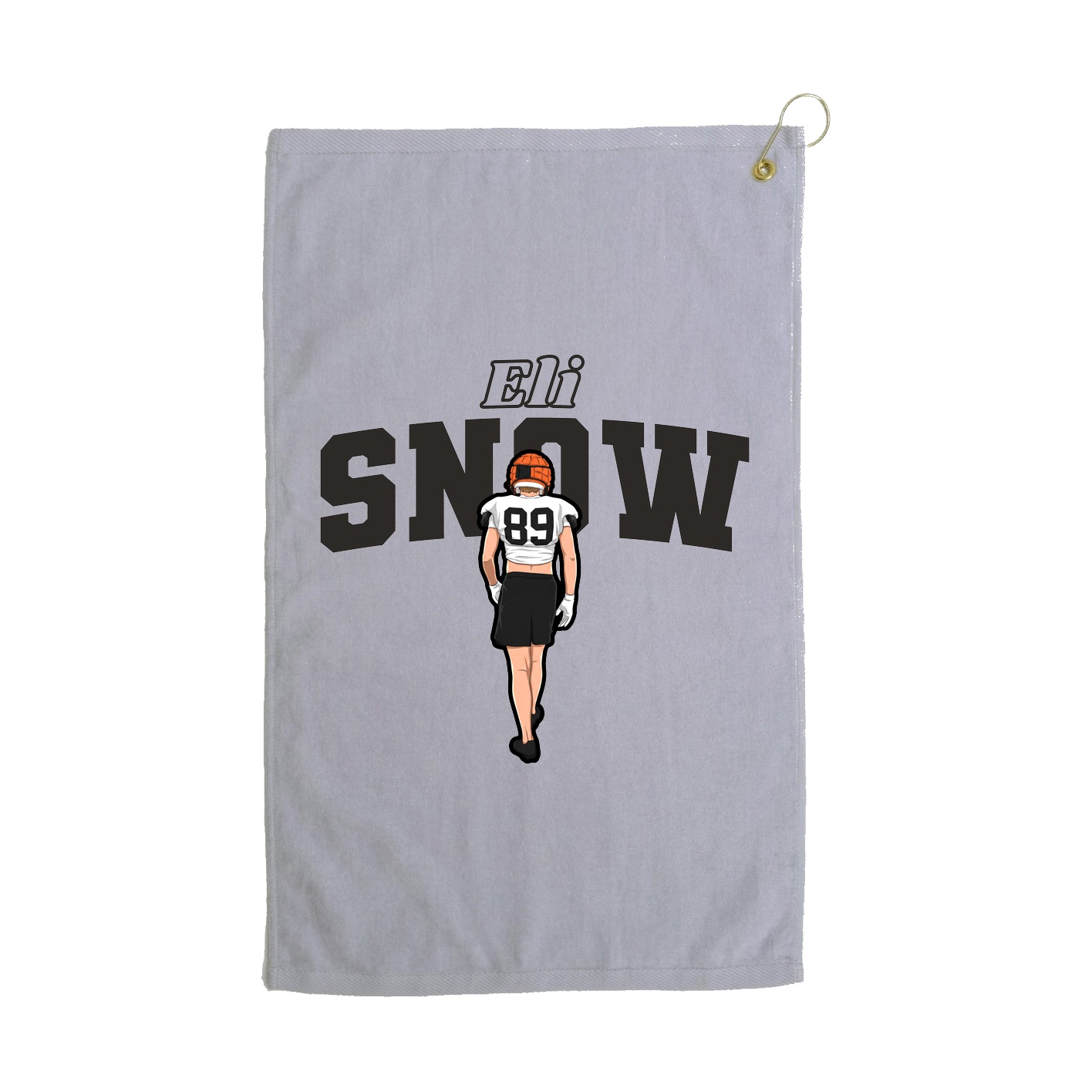 Golf Towel — Name Arch in Grey