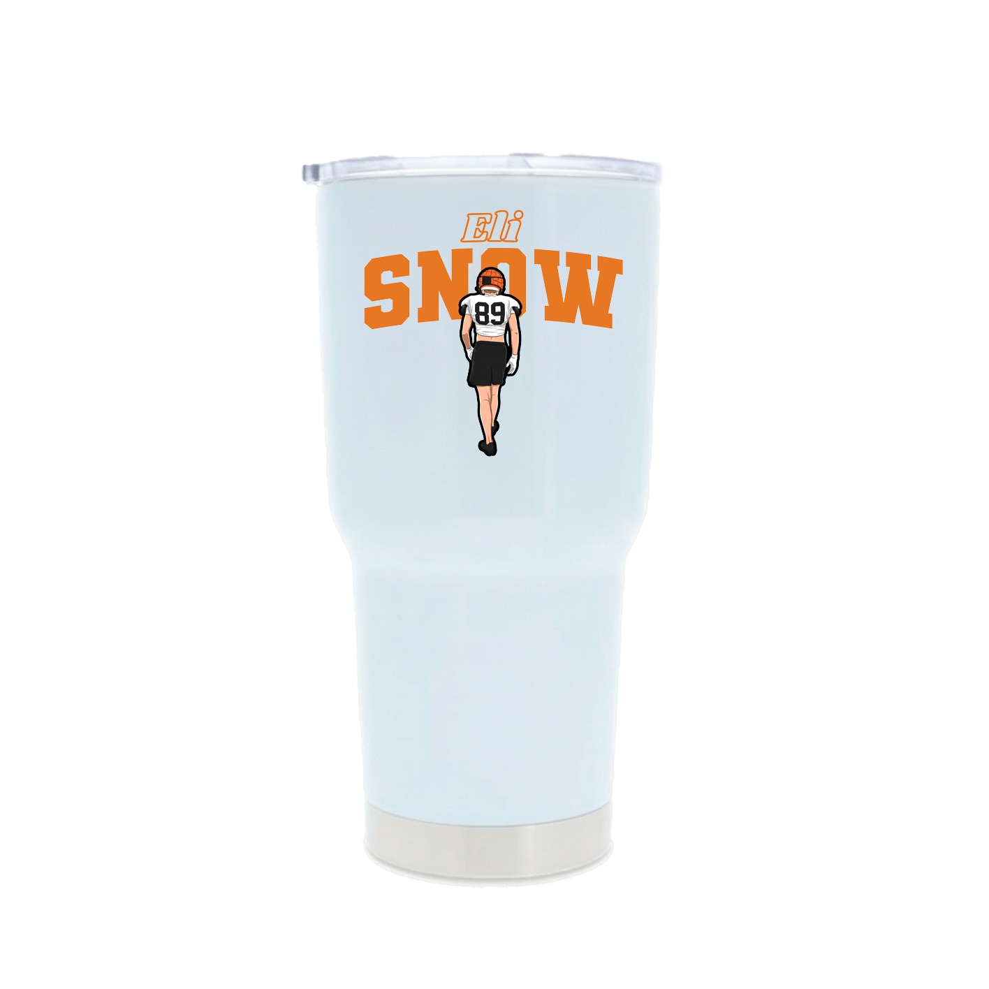 30oz Stainless Steel Tumbler — Name Arch in White