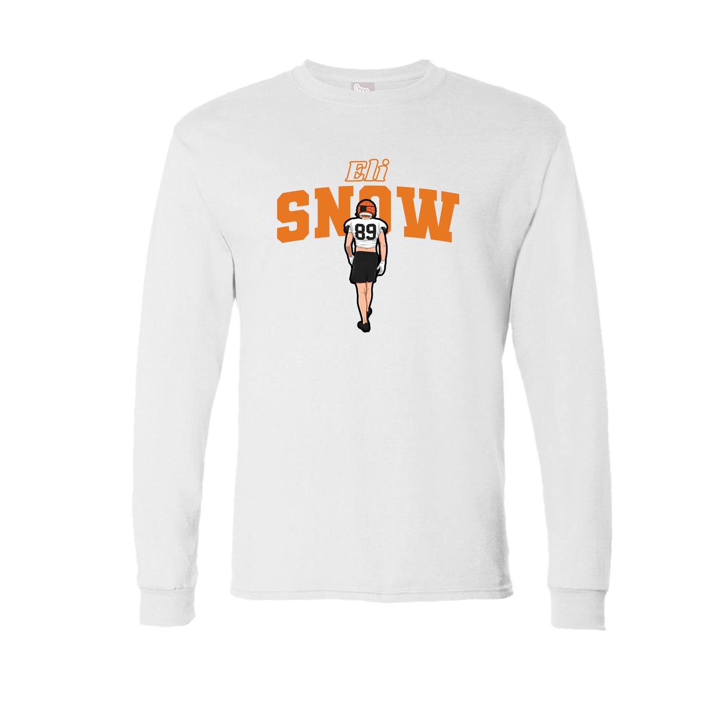 Long Sleeve Tee — Name Arch in White