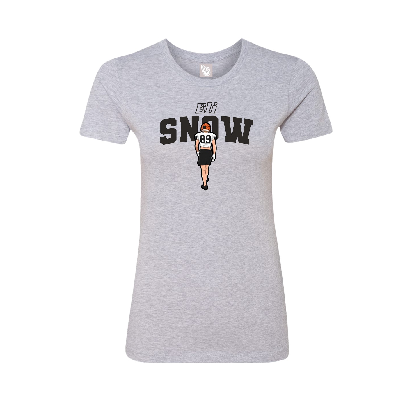 Womens Tee — Name Arch in Grey