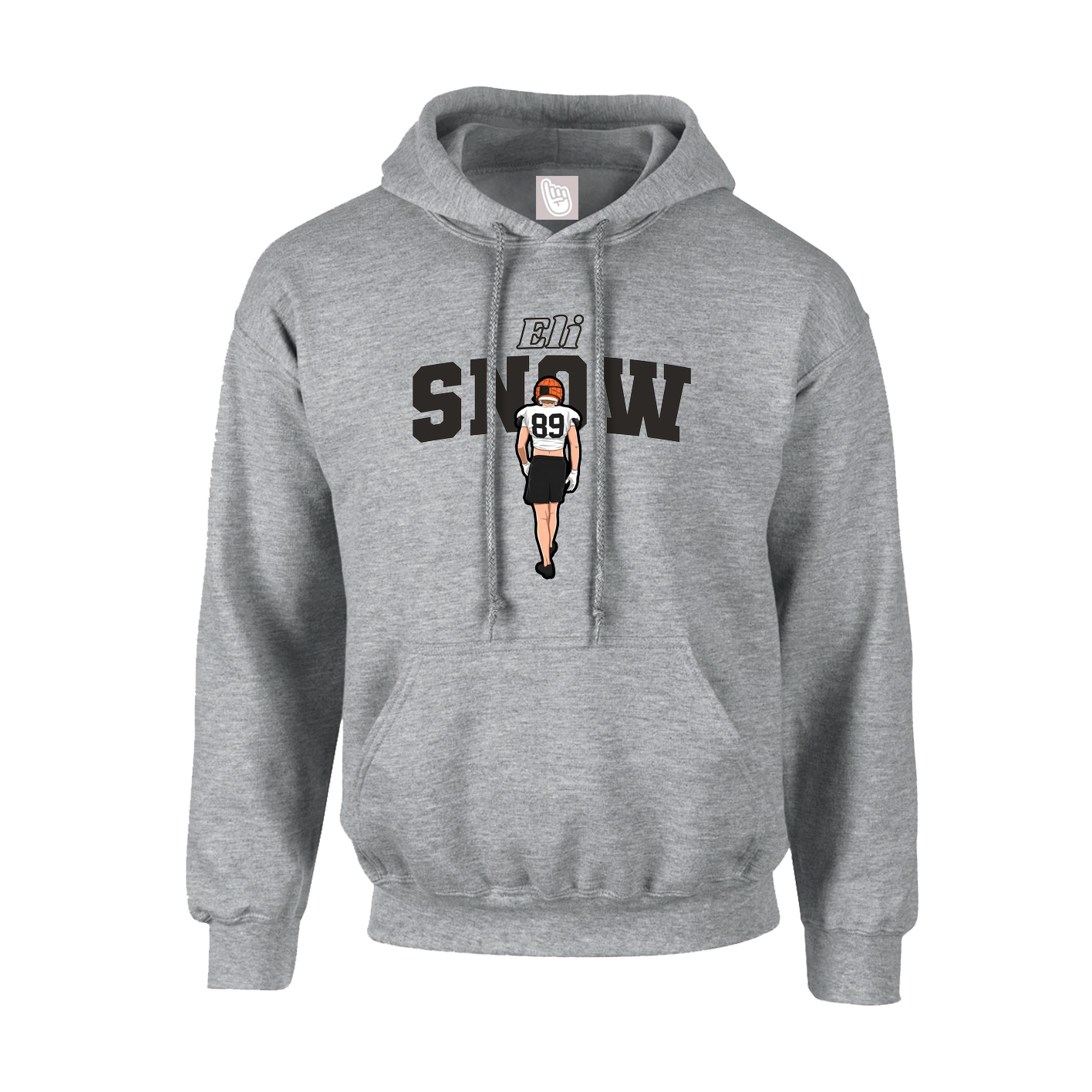 Youth Hoodie — Name Arch in Grey