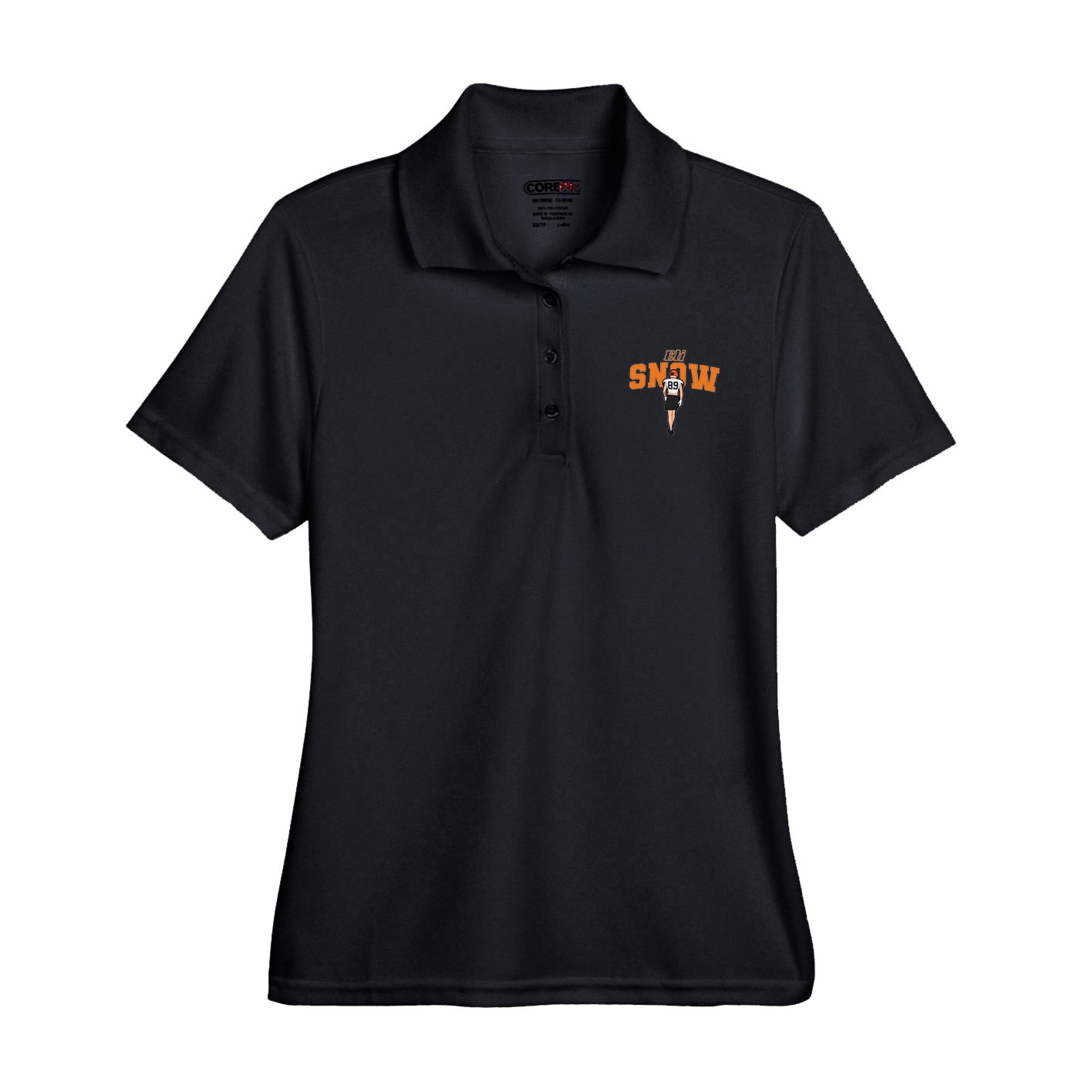 Womens Performance Polo — Name Arch in Black